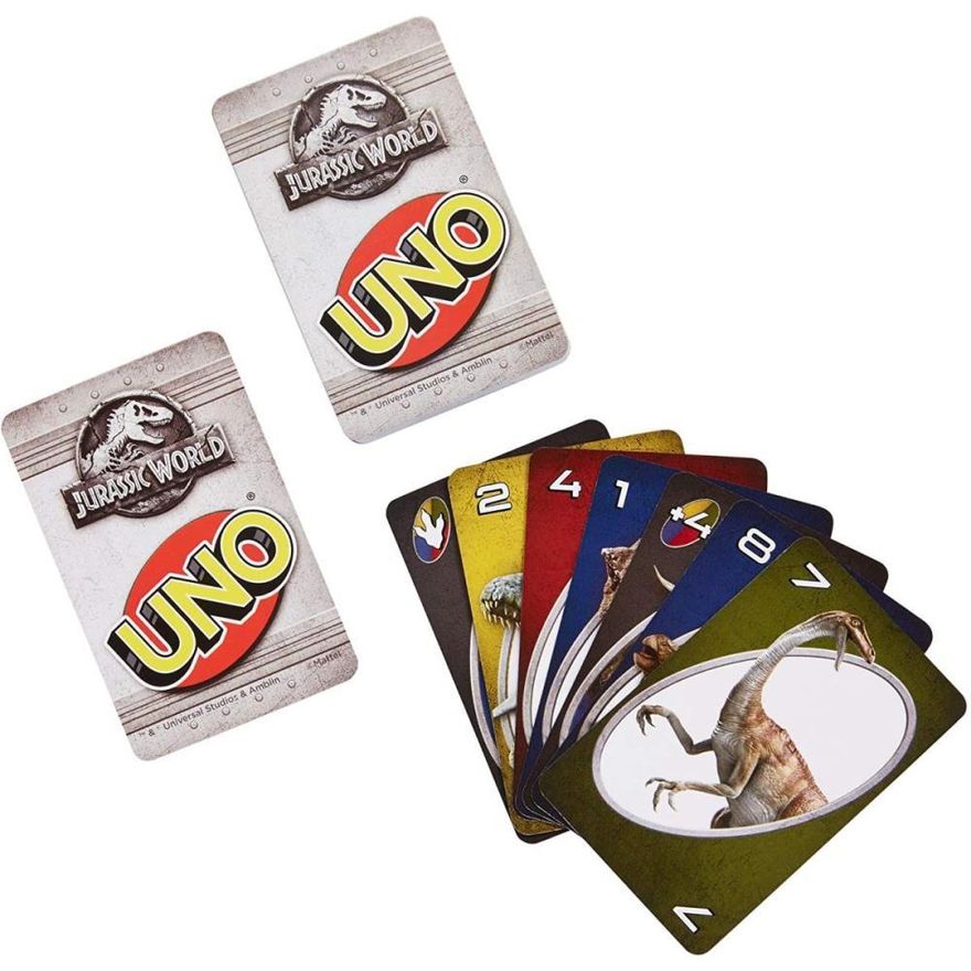 Mattel Games - UNO Jurassic World 3 - Jogo de cartas, Jogos cartas criança