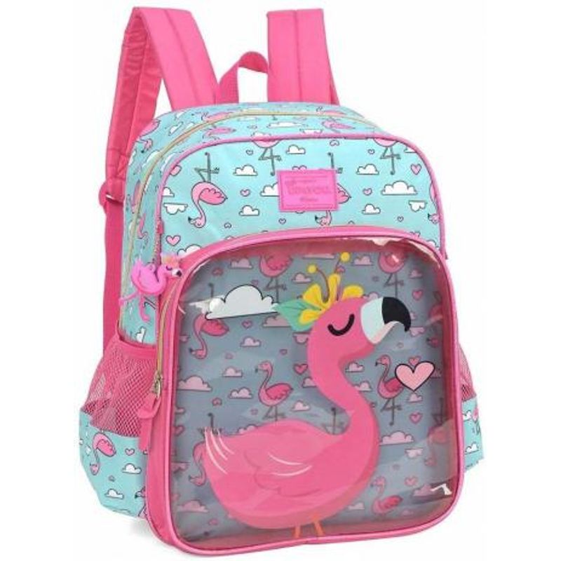 mochila jeans flamingo