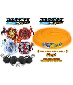 Beyblade Lançador Extreme Gyro Amarelo Divertido Com Adesivo