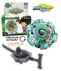 Lançador de Beyblade Corda B-119 com Rotação Dupla Azul