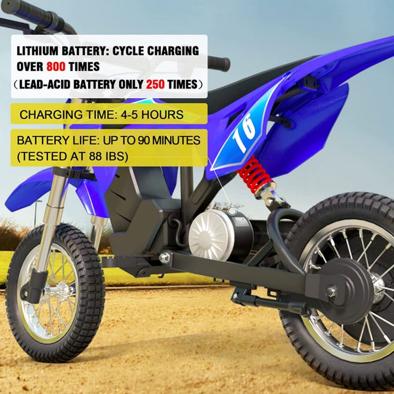 Moto Elétrica Infantil DK1 Movida à Bateria 36V Atinge 27 km por hora, 300W  Idade Rec 3 a 10 Anos, HIBOY, Azul - Dular