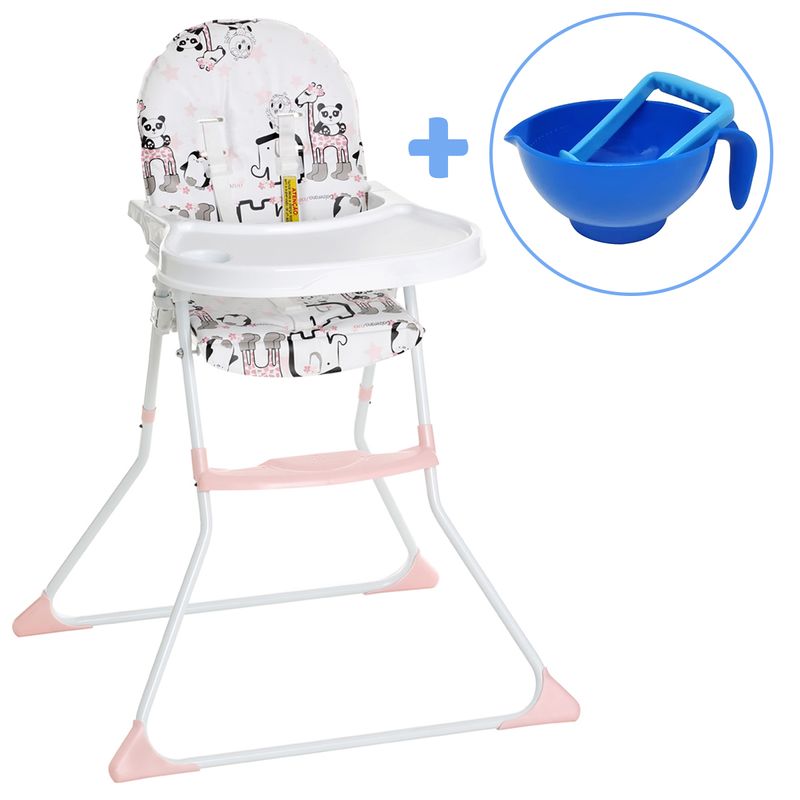 Cadeira Alimentação Bebê Refeição Infantil Até 23Kg Nick Zoo Galzerano +  Amassador de Papinha Azul - Ri Happy
