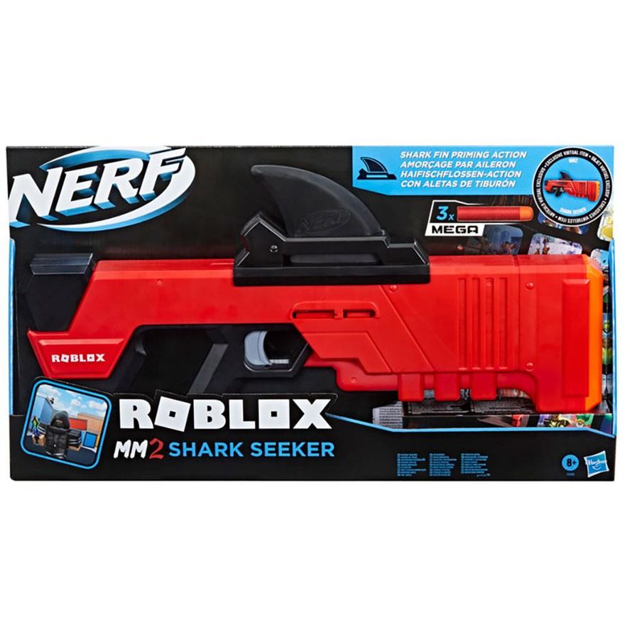 Mega Lançador Nerf Roblox MM2 Shark Seeker Hasbro - F2489