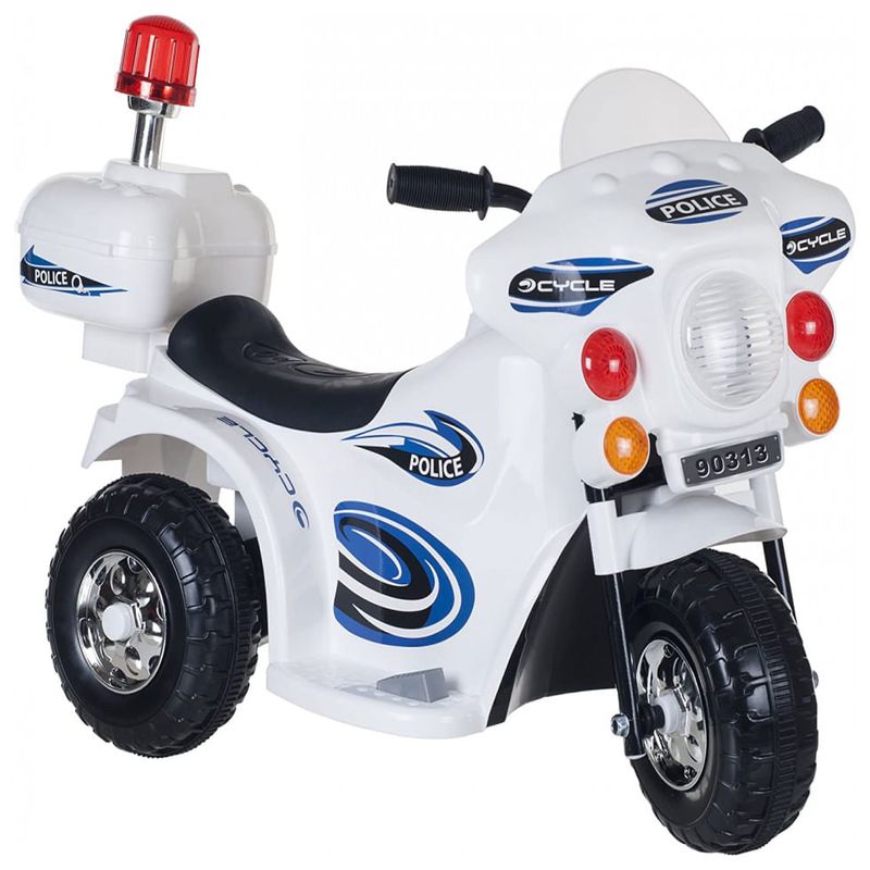 Moto Infantil Elétrica Menino Menina Bateria Motorizado Luz Cor Branco