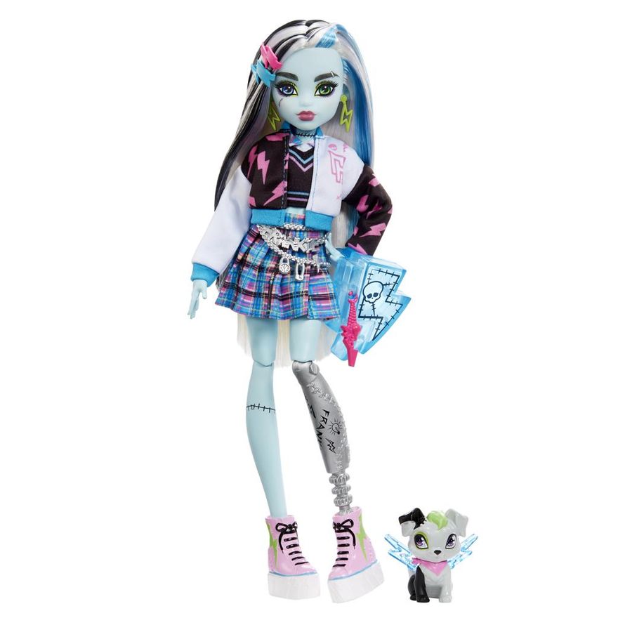 Boneca Monster High Com Pôsteres Frankie Stein Reel Drama - Ri Happy