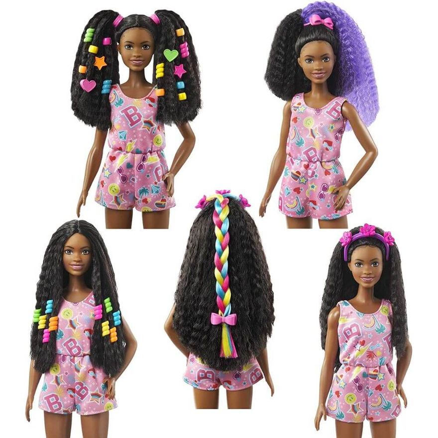 Boneca Barbie Brooklyn Penteados Divertidos 5+ HHM39 Mattel - Ri Happy