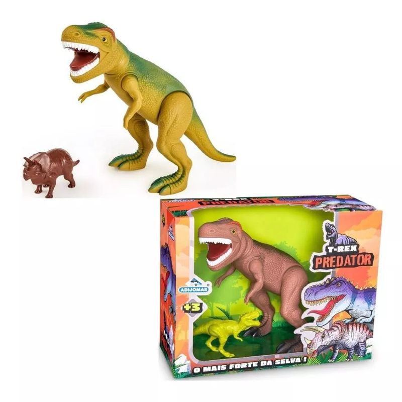 Brinquedo Infantil Dinossauro Rex Predator Grande Marrom - Ri Happy