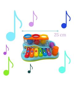 Piano e Teclado Musical Infantil Animal - Azul - Braskit - Ri Happy