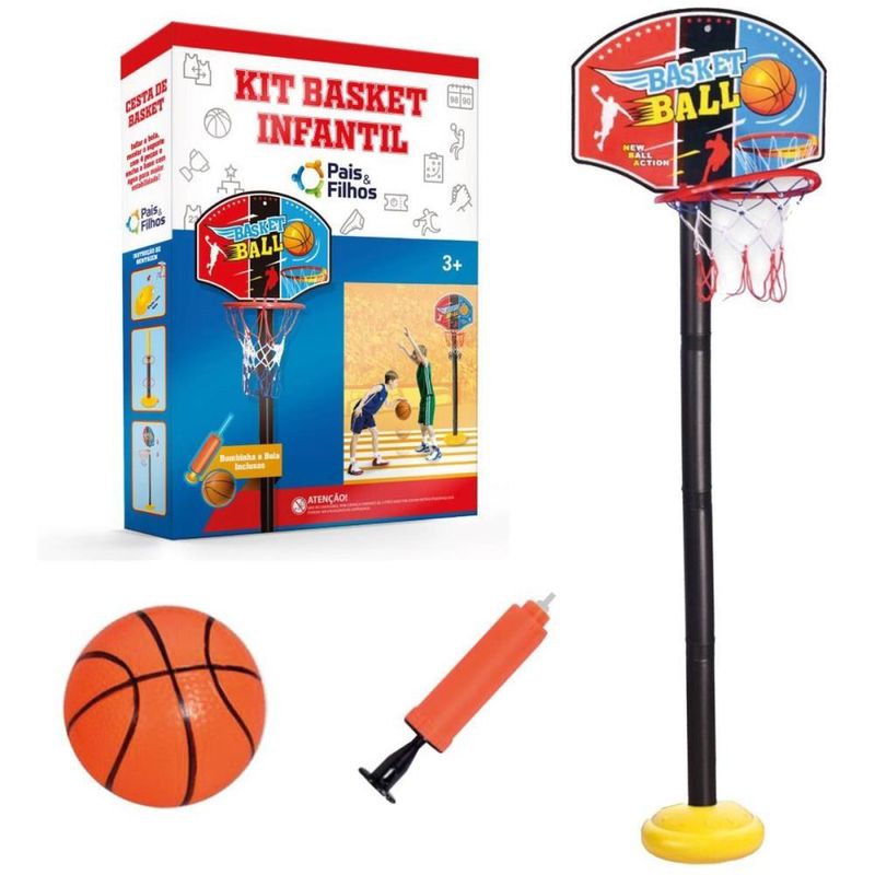 KIT JOGO DE BASQUETE MINI BASKET COM TABELA CESTA E BOLA