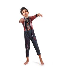 Fantasia Vampiro Drácula Halloween Infantil Traje Luxuoso Para Meninos - M  6 - 9 - Ri Happy