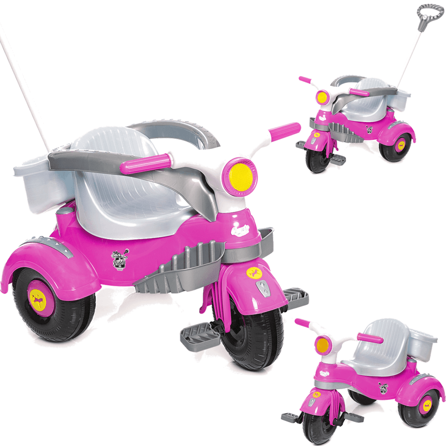 Triciclo Infantil Calesita Velocita - 2 em 1 - Pedal e Passeio com Aro -  Rosa L