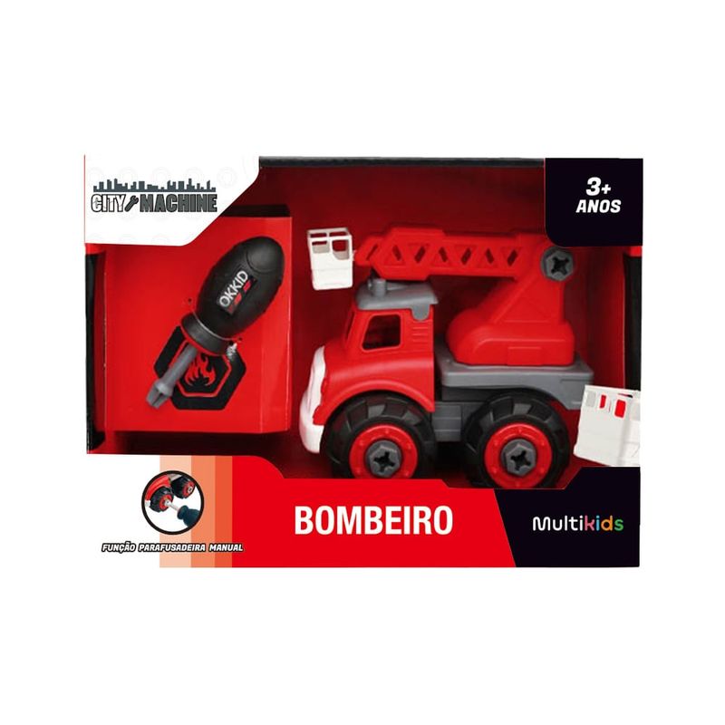 Caminhão Bombeiro Brinquedo Infantil City Machine Multikids - Ri Happy