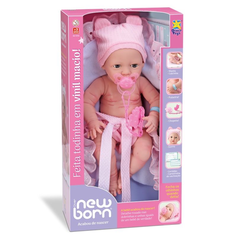 BONECA NEW BORN - LITTLE BANHO - Cia dos Brinquedos