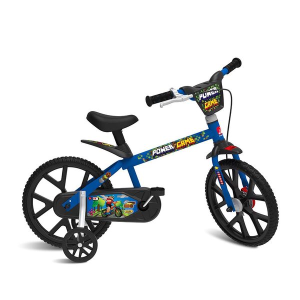 Bicicleta - Aro 14 - Power Game - Bandeirante - Azul
