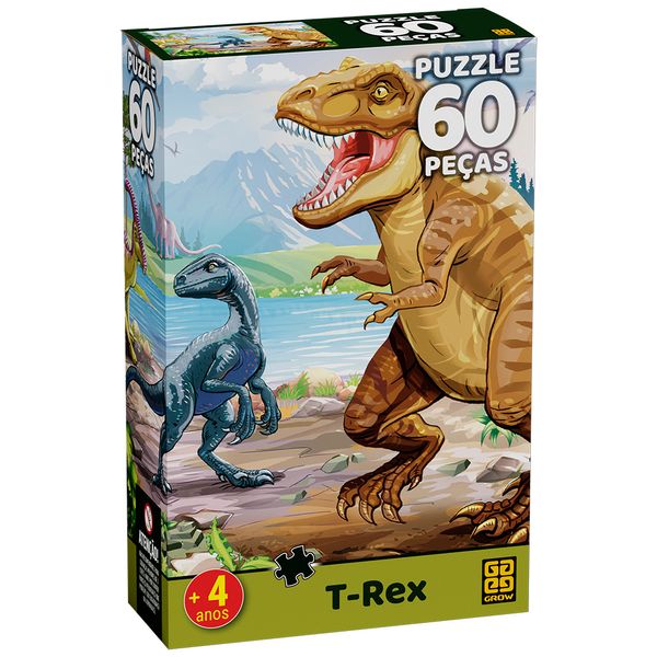 Quebra-Cabeça - 60 Peças - T-Rex - Grow