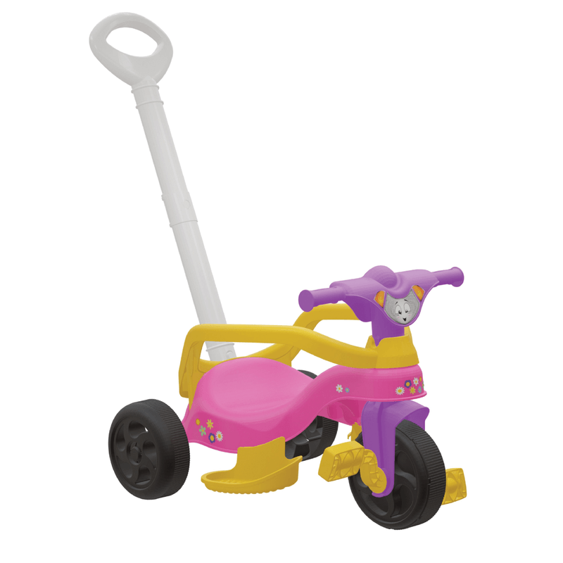 Triciclo Infantil Motoca Minnie para Passeio com Empurrador e