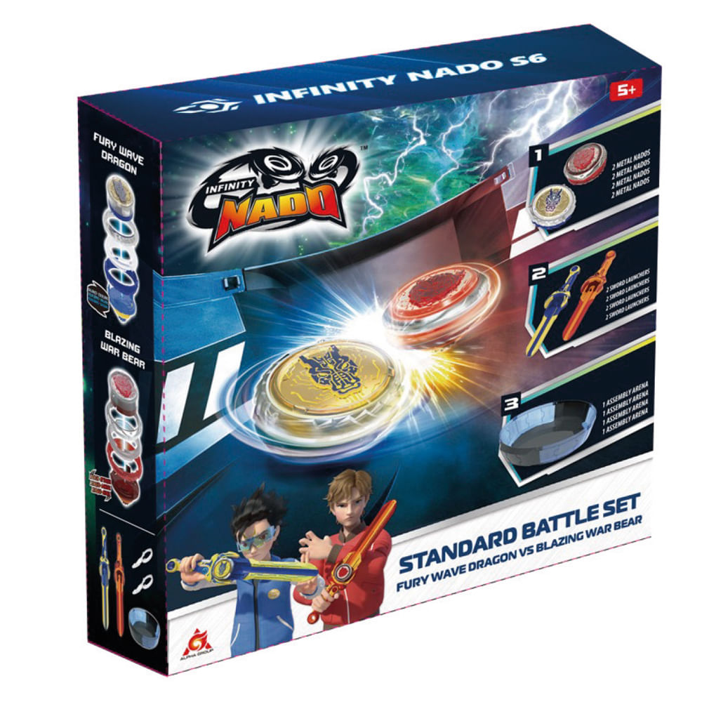 Descubra o que é beyblade, como jogar e quais são os principais tipos 3 Lancadores e Pioes Battle Set VI X Shot Candide 0