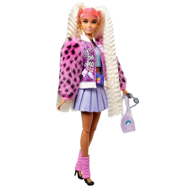 Boneca Barbie - Extra - Barbie Com Saia e Bolsa Roxa - Mattel