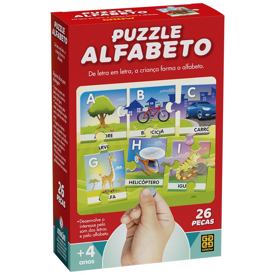 Quebra-Cabeça - 26 Peças - Puzzle Alfabeto - Grow - Ri Happy