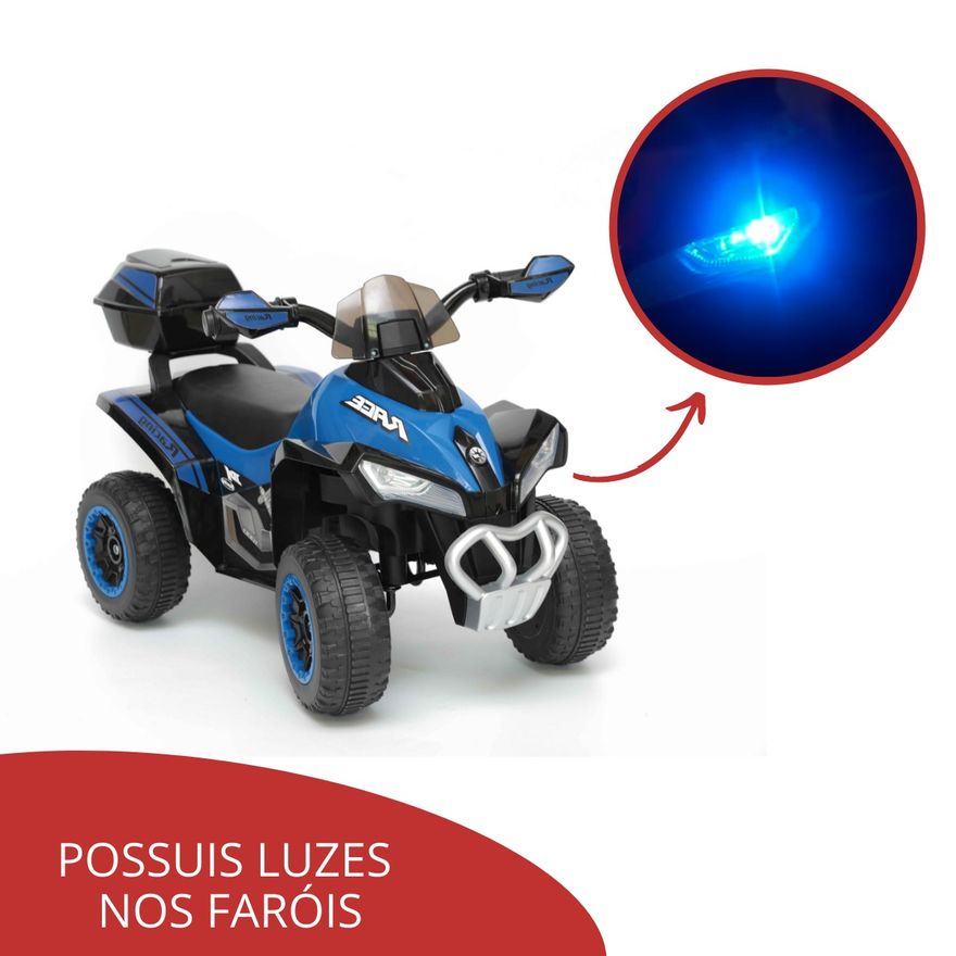 Moto Elétrica Infantil Diversão Criança Até 25Kg 6v Com Chave Luzes Sons e  Acelerador Azul Importway - Baby&Kids