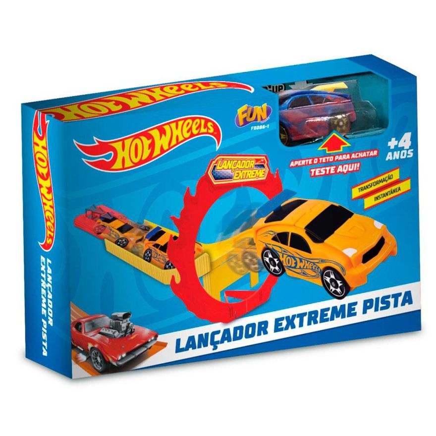 Carro Hot Wheels Com Chave Lançador Verde - Fun Divirta-se