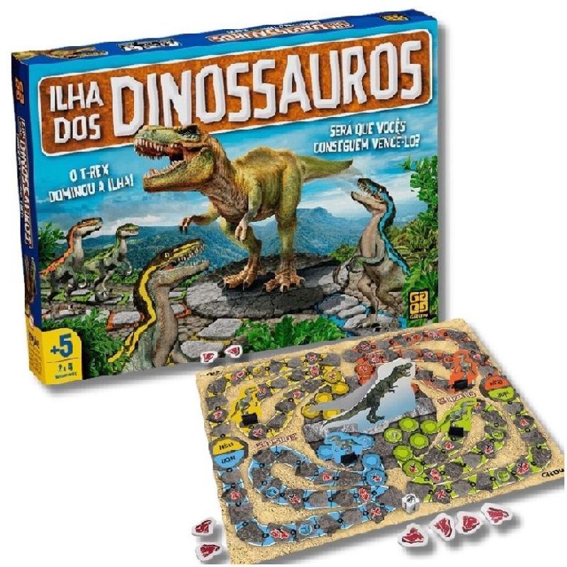 JOGO TABULEIRO ILHA DOS DINOSSAUROS GROW CLASSICO MESA - Ri Happy