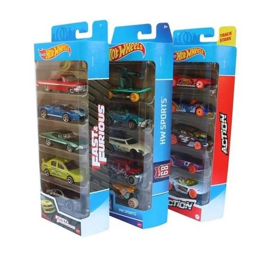 Pack 5 Carrinhos Hot Wheels Oficial Mattel Unidades Sortidas