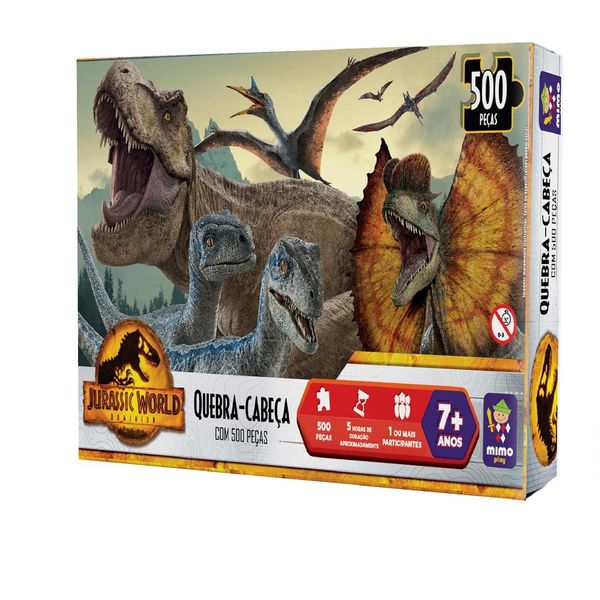 Quebra-Cabeça - Jurassic World - 500 Peças - Mimo