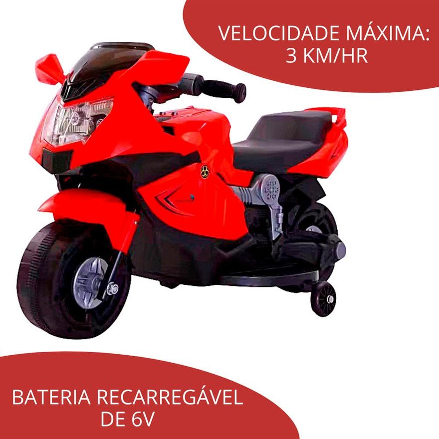 MINI MOTO ELETRICA INFANTIL 6V BRANCO - IMPORTWAY - Ri Happy