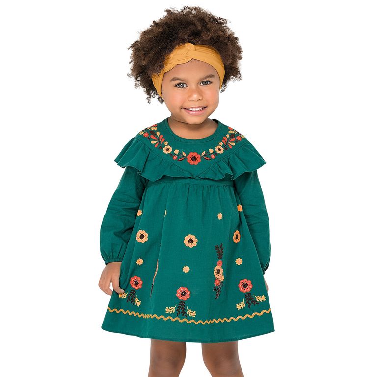 vestido infantil de cambraia