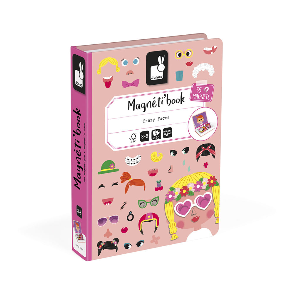 Livro Magnetico Infantil Crazy Faces Janod 0