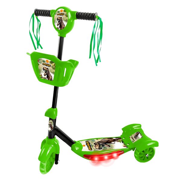 Patinete com Cesta Infantil - 3 Rodas - DM Toys - DINOSSAURO