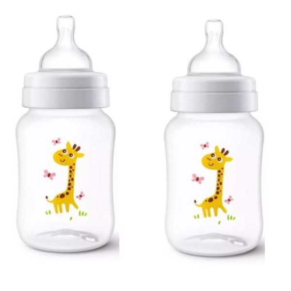 Kit com 2 Mamadeiras Classica Girafa 260ML Philips AVENT SCF821/12