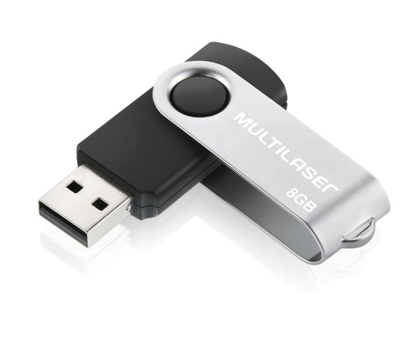 Pen Drive Twist 8GB USB Leitura 10MB/s e Gravação 3MB/s Preto Multilaser- PD587 PD587