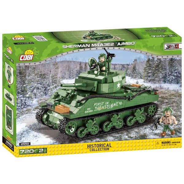 Kit de Construção Tanque Sherman M4A3E2 JUMBO com 720 Peças, COBI, Verde