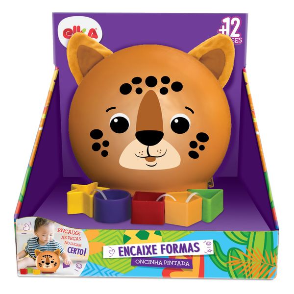 Brinquedo Educativo - Encaixe Formas - Oncinha Pintada - Elka