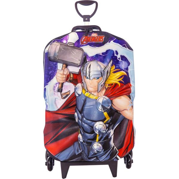 Mochila de Rodinhas 3D Maxtoy Thor Azul
