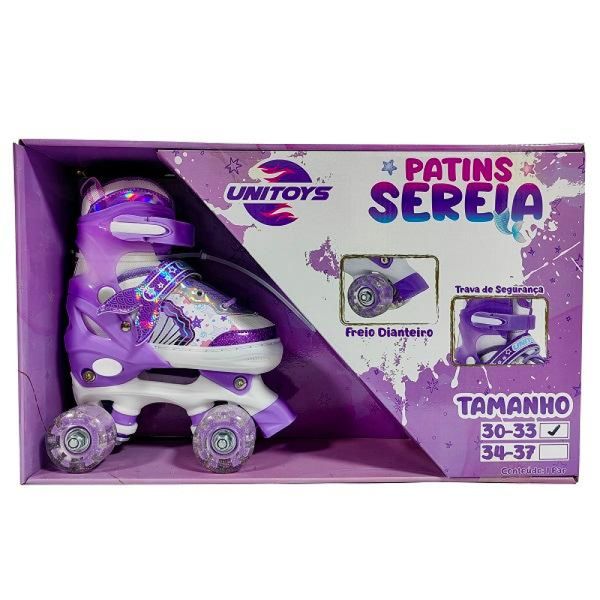 Patins Quad Sereia Lilas Unitoys 30-33