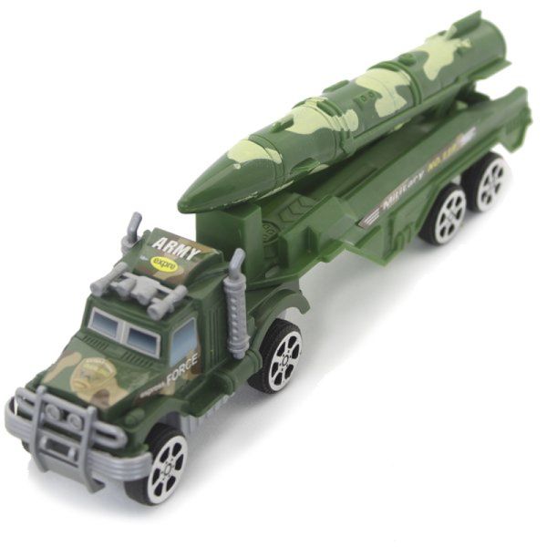Carreta a Fricção Militar Camuflado Verde Míssil