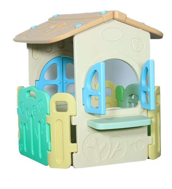 Casinha Infantil Plástico Playground Brinquedo Criança com Cesta Basquete Importado