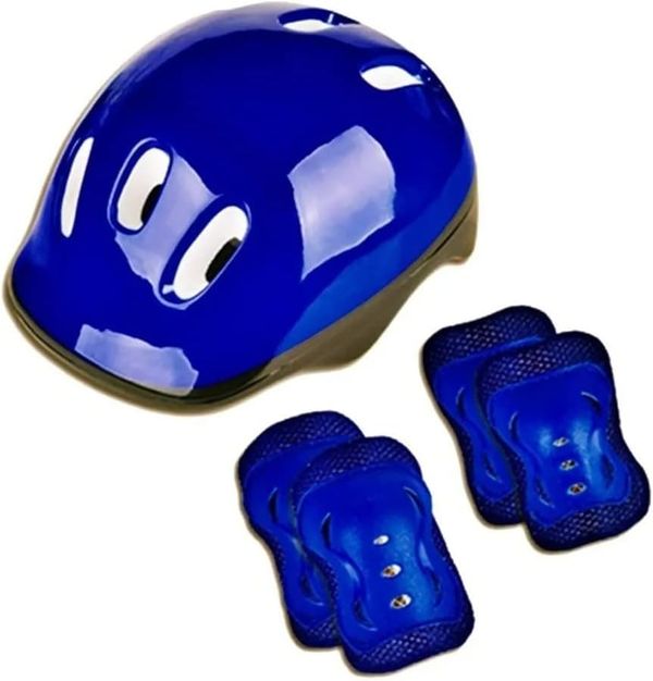 Kit Capacete com Joelheiras e Cotoveleiras Preto/azul - Fenix
