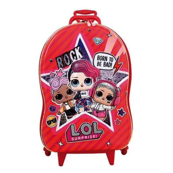 Mochila de Rodinhas 3D Maxtoy Lol MC Vermelho Único