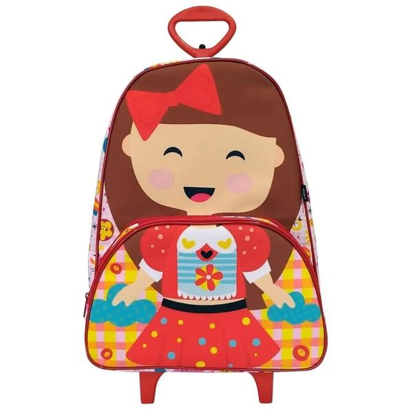Mochila Escolar com Rodinha - Boneca - Vermelho - OD-MEBO - Ó Design