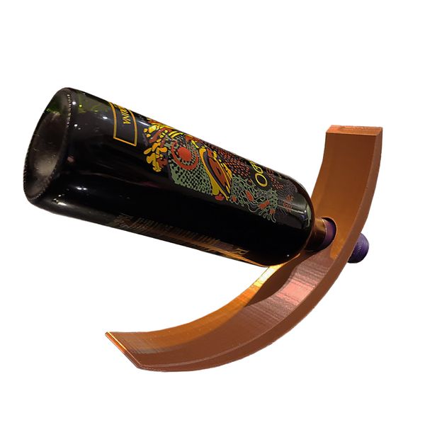 Suporte para Garrafa de Vinho Expositor Mesa Luxo Cor Cobre 3D