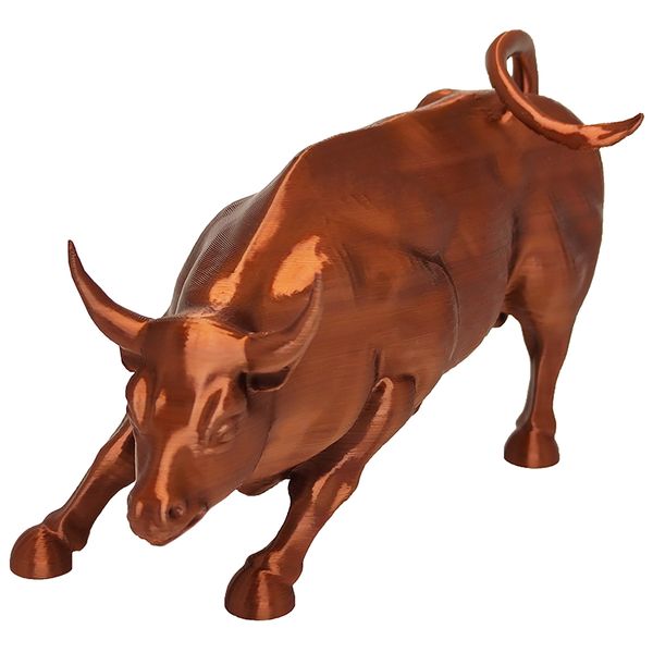 Touro Wall Street Estátua Impressão 3D Cor Bronze Cobre Bolsa de Valores