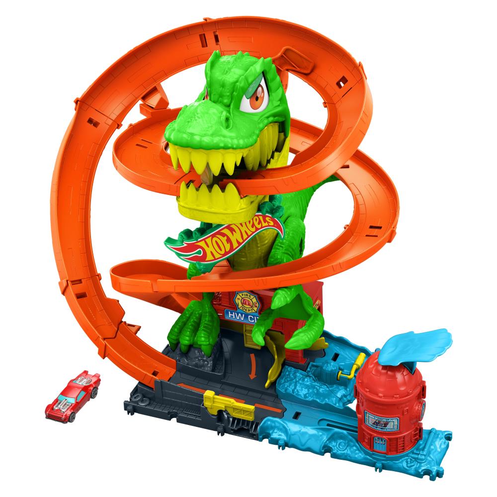Presente de avó para neto recém-nascido: qual lembrancinha comprar para esse momento? 2 Pista de Percurso Hot Wheels T Rex X Quartel de Bombeiros Mattel 0