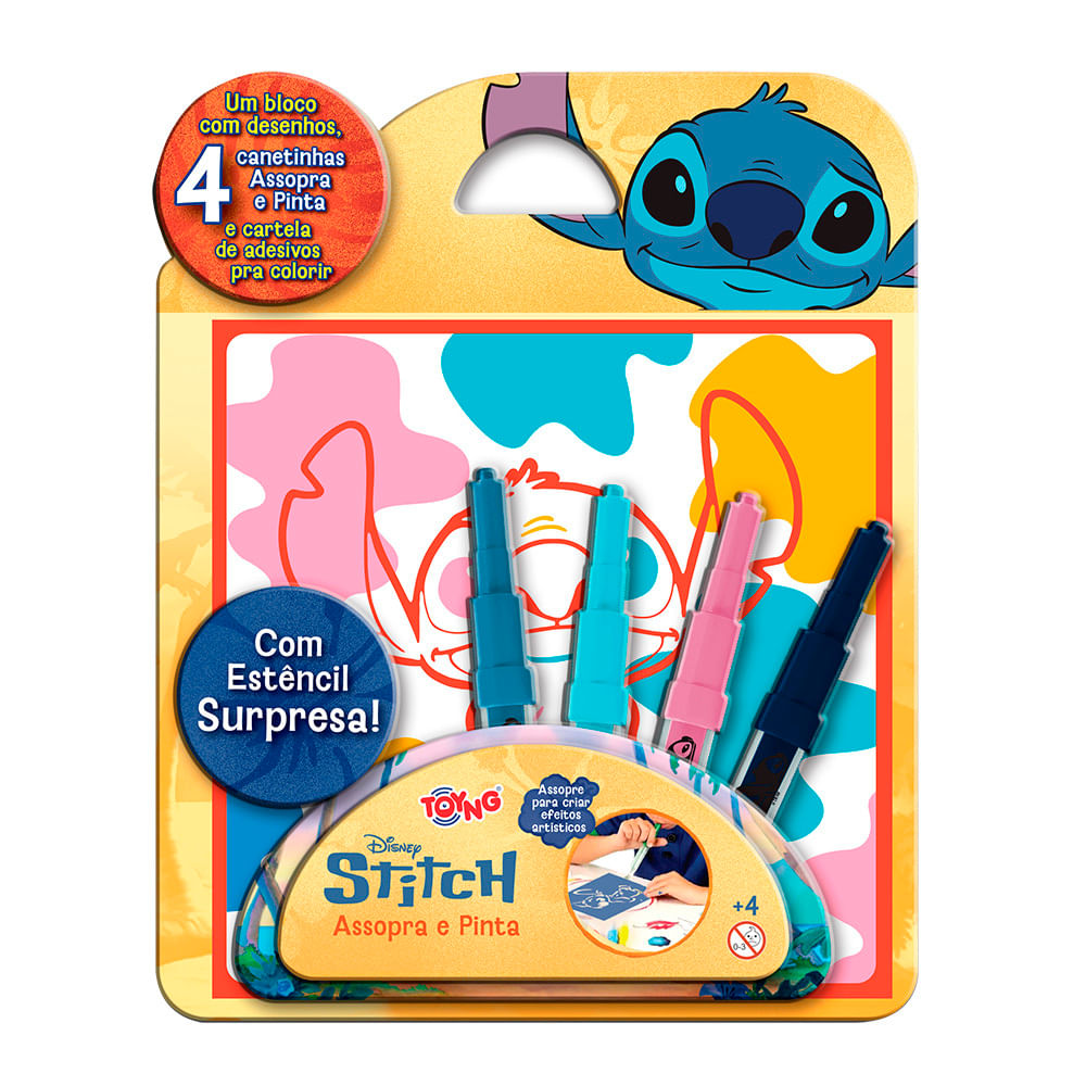Conjunto de Atividades - Assopra - Canetinha para Colorir - Disney - Stitch