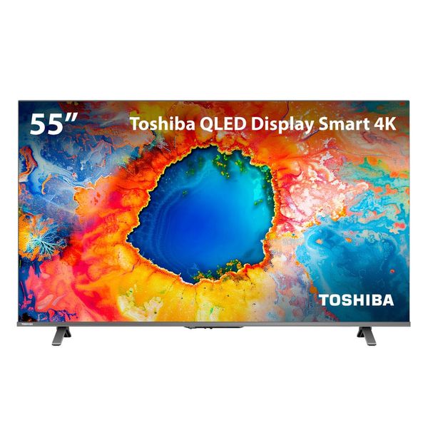 Smart TV QLED 55" 4K Toshiba 55C450NS Google TV 3 HDMI 2 USB Wi-Fi - TB035MOUT [Reembalado] TB035MOUT