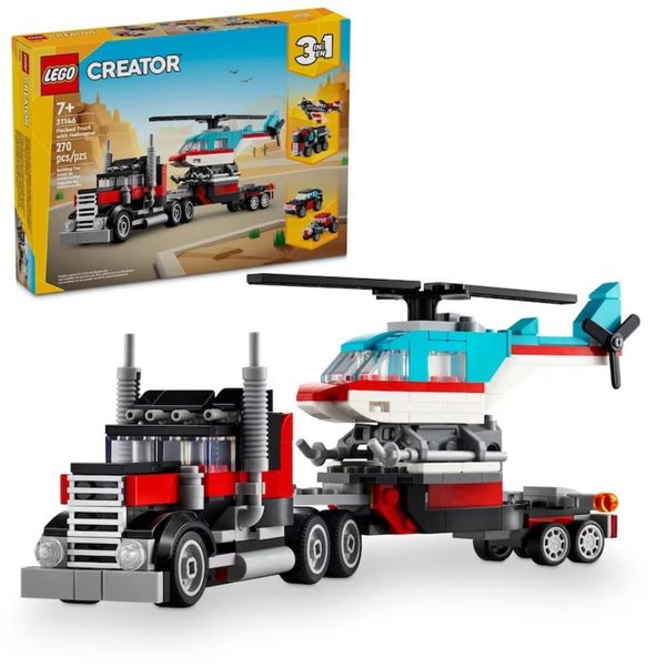 Creator Caminhão Plataforma com Helicóptero - Lego 31146