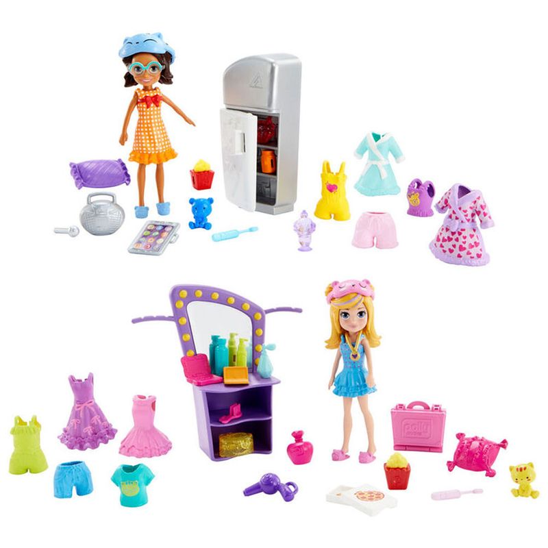 Bonecas Polly Pocket - Pacote de Festa - Festa do Pijama - Mattel